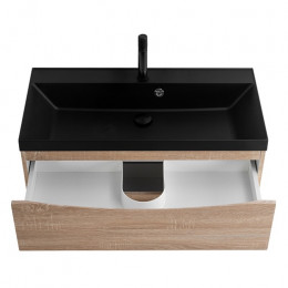 BelBagno Тумба с раковиной Marino 80 подвесная Rovere Bianco с раковиной 80/45 AST-NERO