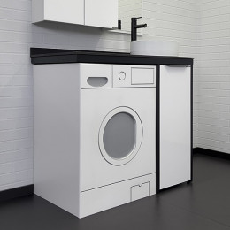 Comforty Мебель для ванной Лозанна 100 под стиральную машину белая глянцевая