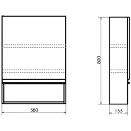 Comforty Зеркальный шкаф Эдинбург 60 бетон светлый