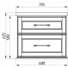 ASB-Woodline Тумба с раковиной Венеция 70 подвесная белая патина серебро