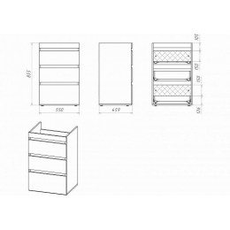 Misty Тумба с раковиной Фостер 120 R с 3 ящиками