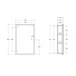 BelBagno Зеркало-шкаф SPC-GRT-500/800-1A-LED-TCH