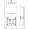 ASB-Woodline Зеркало Салерно 80 белый/патина серебро, массив ясеня