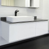 Comforty Мебель для ванной Милан 120 78189 с графитовой столешницей подвесная белая