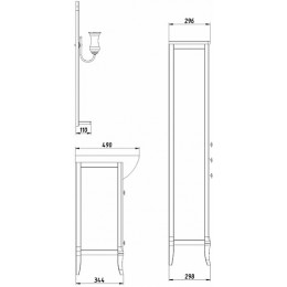 ASB-Woodline Мебель для ванной Салерно 105 антикварный орех, массив ясеня