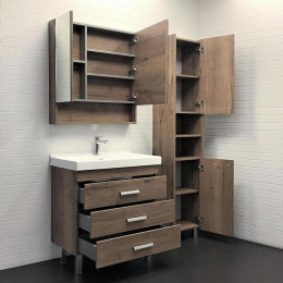 Comforty Зеркальный шкаф Никосия 80 дуб темный