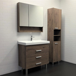 Comforty Зеркальный шкаф Никосия 80 дуб темный