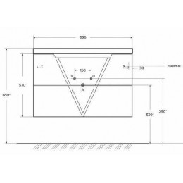 BelBagno Тумба с раковиной Vittoria 90 подвесная Pino с раковиной BB900/450-LV-ART-AST-NERO