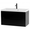 BelBagno Тумба с раковиной Marino 80 подвесная Nero Lucido