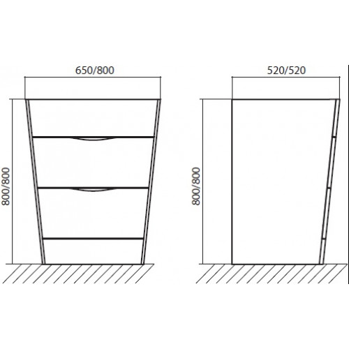 BelBagno Тумба с раковиной напольная PIRAMIDE 650 Bianco Lucido