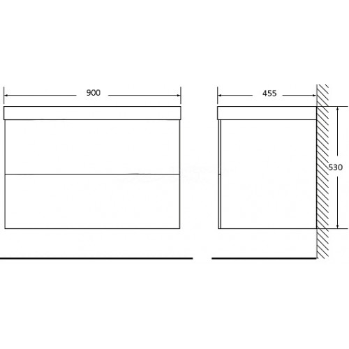 BelBagno Тумба с раковиной Albano 90 подвесная Robere Nature Grigio