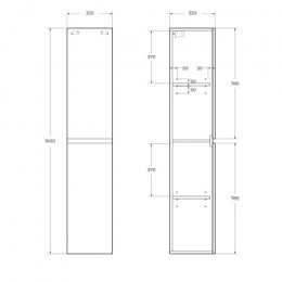 BelBagno Пенал для ванной Albano 32/160 Rovere Rustico