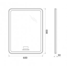 BelBagno Зеркало SPC-MAR-600-800-LED-TCH-RAD