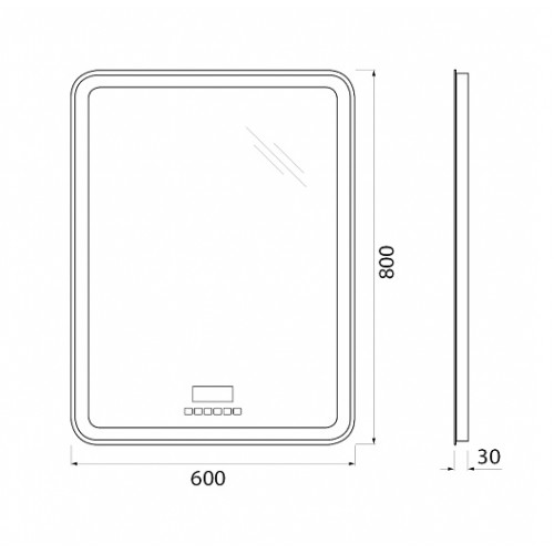 BelBagno Зеркало SPC-MAR-600-800-LED-TCH-RAD