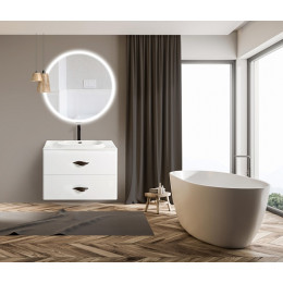 BelBagno Тумба с раковиной Onda-M 80 подвесная Bianco Lucido