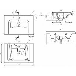 Misty Тумба с раковиной Мускат 70 дуб галифакс белый/белая