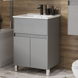 Акватон Тумба с раковиной Форест 60 туманный серый