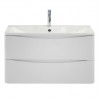 BelBagno Тумба с раковиной Acqua 100 подвесная Bianco Lucido
