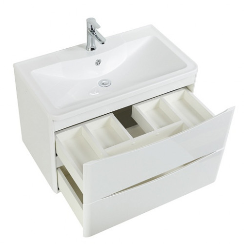 BelBagno Тумба с раковиной Acqua 100 подвесная Bianco Lucido