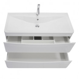 BelBagno Тумба с раковиной Acqua 100 подвесная Bianco Lucido
