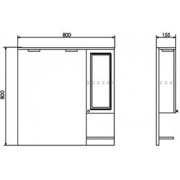 Comforty Зеркальный шкаф Севилья 85 R слоновая кость