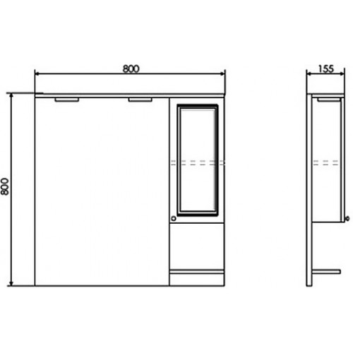 Comforty Зеркальный шкаф Севилья 85 R слоновая кость