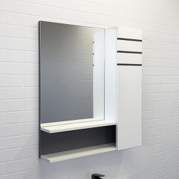 Comforty Зеркальный шкаф Нарва 70 2 белый матовый/графит