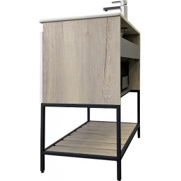 Comforty Мебель для ванной Страсбург 90 Quadro белая матовая/дуб дымчатый