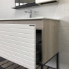 Comforty Мебель для ванной Страсбург 90 Quadro белая матовая/дуб дымчатый