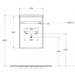 BelBagno Мебель для ванной Pietra mini 40 L Stucco Cemento, TCH