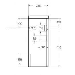BelBagno Мебель для ванной Pietra mini 40 L Stucco Cemento, TCH