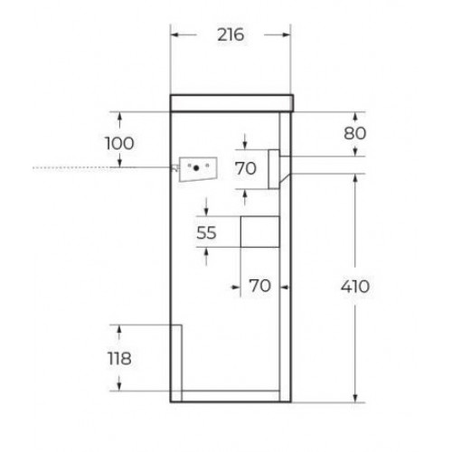 BelBagno Мебель для ванной Pietra mini 40 L Stucco Cemento, TCH