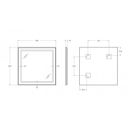 BelBagno Зеркало SPC-KRAFT-800-800-SENS-AL