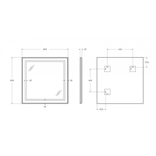 BelBagno Зеркало SPC-KRAFT-800-800-SENS-AL