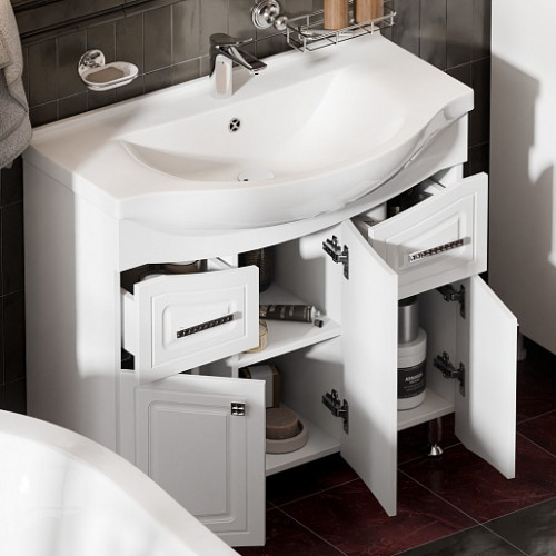 Водолей Тумба с раковиной Адам 90 R белая