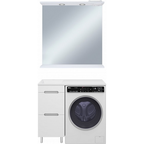 Misty Мебель для ванной Байкал 100 L под стиральную машину белая