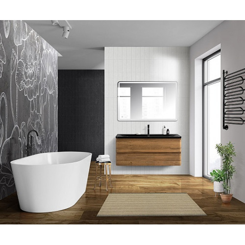 BelBagno Мебель для ванной Albano 120 подвесная Rovere Rustico с раковиной BB1200/455-LV-ART-ALR-NERO