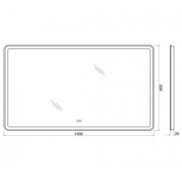 BelBagno Зеркало SPC-MAR-1400-800-LED-TCH-WARM