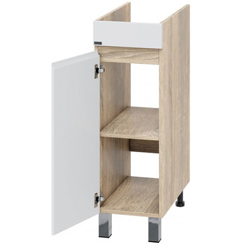 СанТа Тумба под раковину над стиральной машиной Марс 29 1 дверца белая/янтарное дерево
