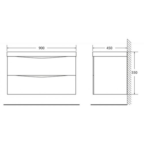 BelBagno Тумба с раковиной MARINO 900 Rovere Grigio