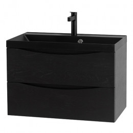 BelBagno Тумба с раковиной Marino 80 подвесная Rovere Cioccolato Amaro с раковиной 80/45 ART-AST-NERO