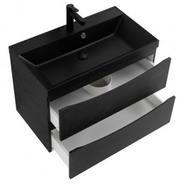 BelBagno Тумба с раковиной Marino 80 подвесная Rovere Cioccolato Amaro с раковиной 80/45 ART-AST-NERO