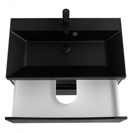 BelBagno Тумба с раковиной Marino 80 подвесная Rovere Cioccolato Amaro с раковиной 80/45 ART-AST-NERO
