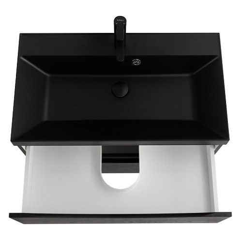 BelBagno Тумба с раковиной Marino 80 подвесная Rovere Cioccolato Amaro с раковиной 80/45 ART-AST-NERO