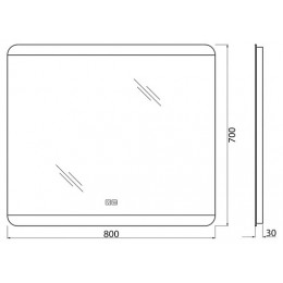 BelBagno Зеркало SPC-CEZ-800-700-LED-TCH-WARM