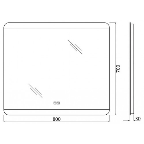 BelBagno Зеркало SPC-CEZ-800-700-LED-TCH-WARM
