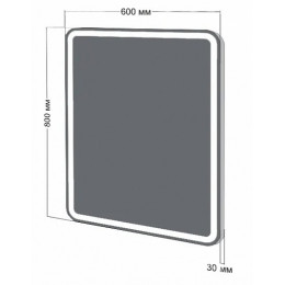 Бриклаер Зеркало Эстель-1 60 LED, сенсор
