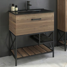 Comforty Тумба с раковиной Бредфорд 75 дуб темный
