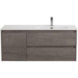 BelBagno Тумба с раковиной Kraft 100 R подвесная Cemento Grigio