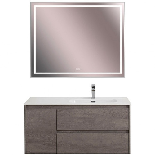 BelBagno Тумба с раковиной Kraft 100 R подвесная Cemento Grigio
